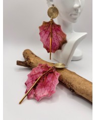 PENDIENTES DE HOJA NATURAL ESQUELETIZADA