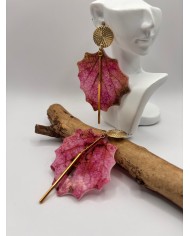 PENDIENTES DE HOJA NATURAL ESQUELETIZADA