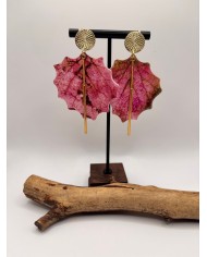 PENDIENTES DE HOJA NATURAL ESQUELETIZADA