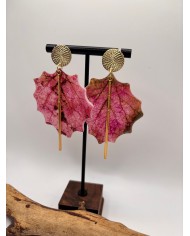 PENDIENTES DE HOJA NATURAL ESQUELETIZADA
