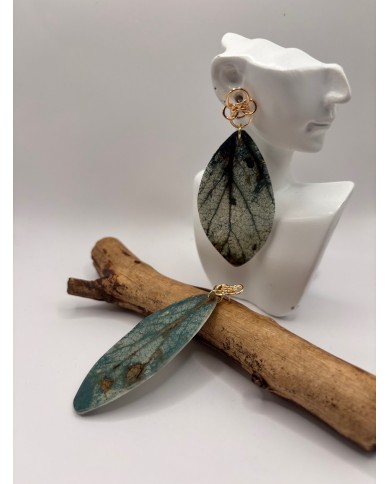 PENDIENTES DE HOJA LNATURAL ARTESANOS