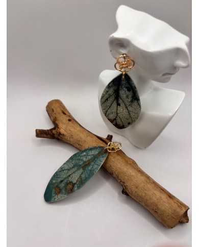 PENDIENTES DE HOJA LNATURAL ARTESANOS
