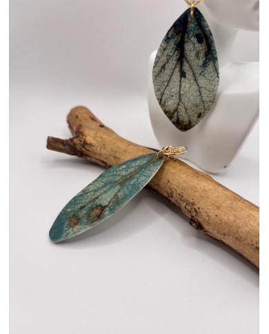 PENDIENTES DE HOJA LNATURAL ARTESANOS