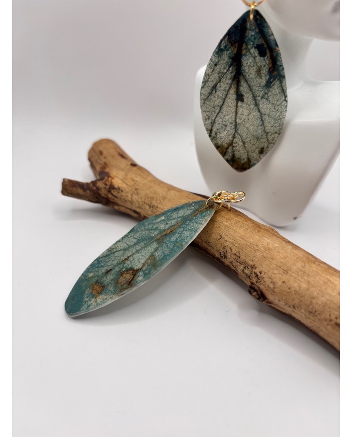 PENDIENTES DE HOJA LNATURAL ARTESANOS