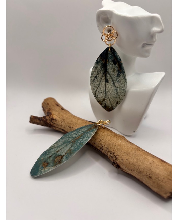 PENDIENTES DE HOJA LNATURAL ARTESANOS