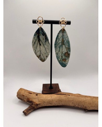 PENDIENTES DE HOJA LNATURAL ARTESANOS