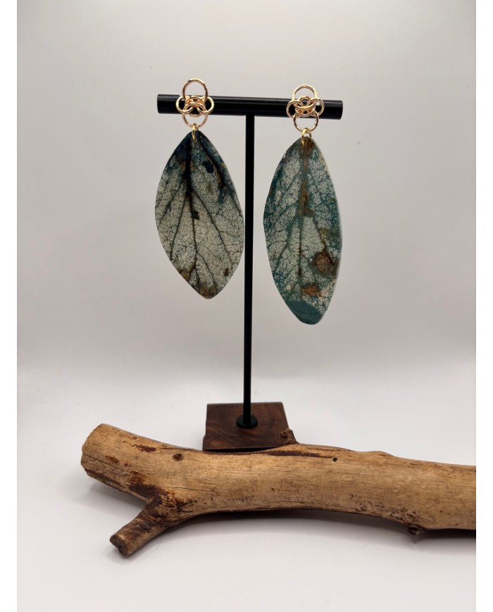 PENDIENTES DE HOJA LNATURAL ARTESANOS