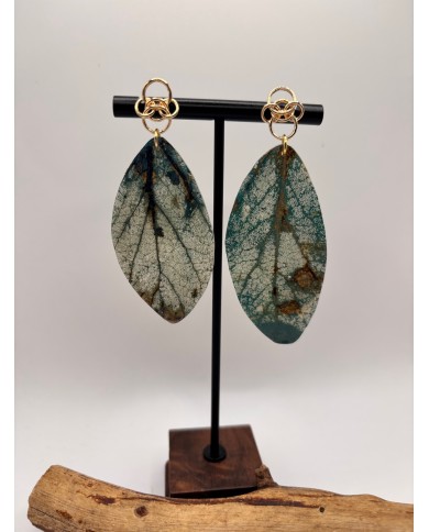 PENDIENTES DE HOJA LNATURAL ARTESANOS