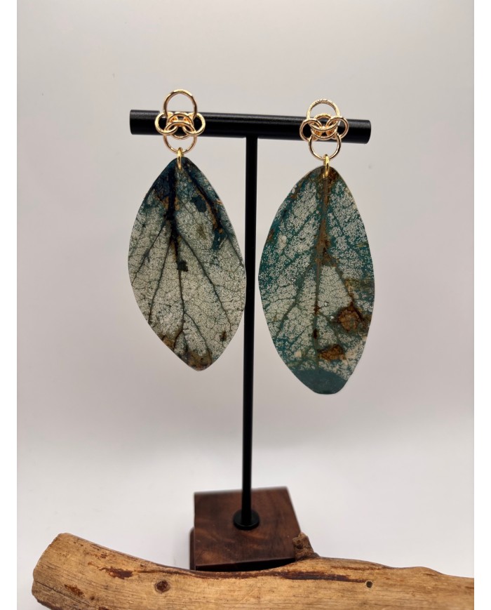PENDIENTES DE HOJA LNATURAL ARTESANOS