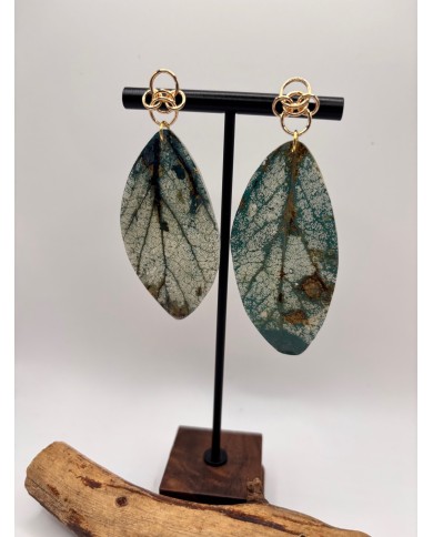 PENDIENTES DE HOJA LNATURAL ARTESANOS