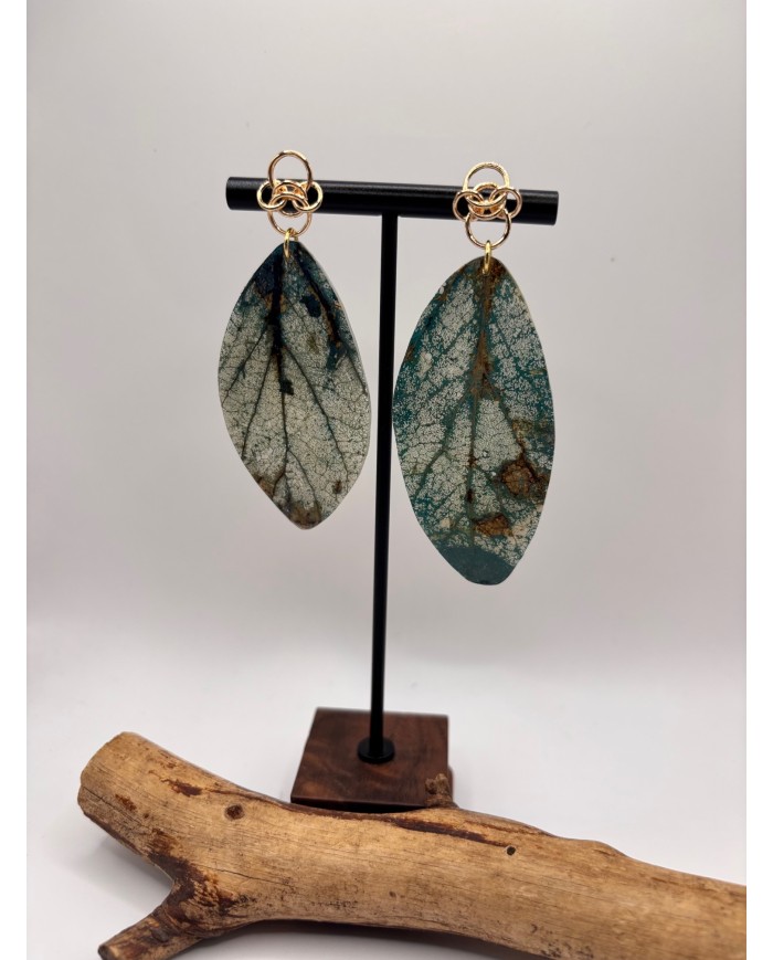 PENDIENTES DE HOJA LNATURAL ARTESANOS