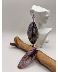 PEDIENTES ARTESANOS DE HOJA NATURAL ESQUELETIZADA