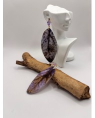 PEDIENTES ARTESANOS DE HOJA NATURAL ESQUELETIZADA