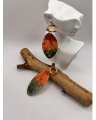 PENDIENTES ARTESANOS DE HOJA NATURAL ESQUELETIZADA