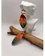 PENDIENTES ARTESANOS DE HOJA NATURAL ESQUELETIZADA