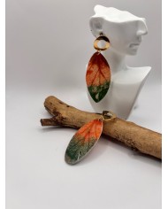 PENDIENTES ARTESANOS DE HOJA NATURAL ESQUELETIZADA