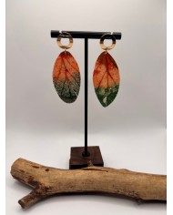 PENDIENTES ARTESANOS DE HOJA NATURAL ESQUELETIZADA