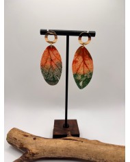 PENDIENTES ARTESANOS DE HOJA NATURAL ESQUELETIZADA
