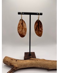 PENDIENTES ARTESANOS DE HOJA NATURAL ESQUELETIZADA