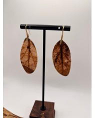 PENDIENTES ARTESANOS DE HOJA NATURAL ESQUELETIZADA