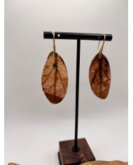 PENDIENTES ARTESANOS DE HOJA NATURAL ESQUELETIZADA