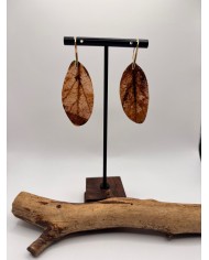 PENDIENTES ARTESANOS DE HOJA NATURAL ESQUELETIZADA