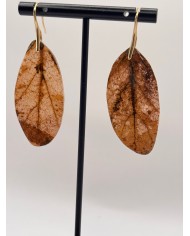 PENDIENTES ARTESANOS DE HOJA NATURAL ESQUELETIZADA
