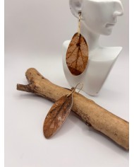 PENDIENTES ARTESANOS DE HOJA NATURAL ESQUELETIZADA