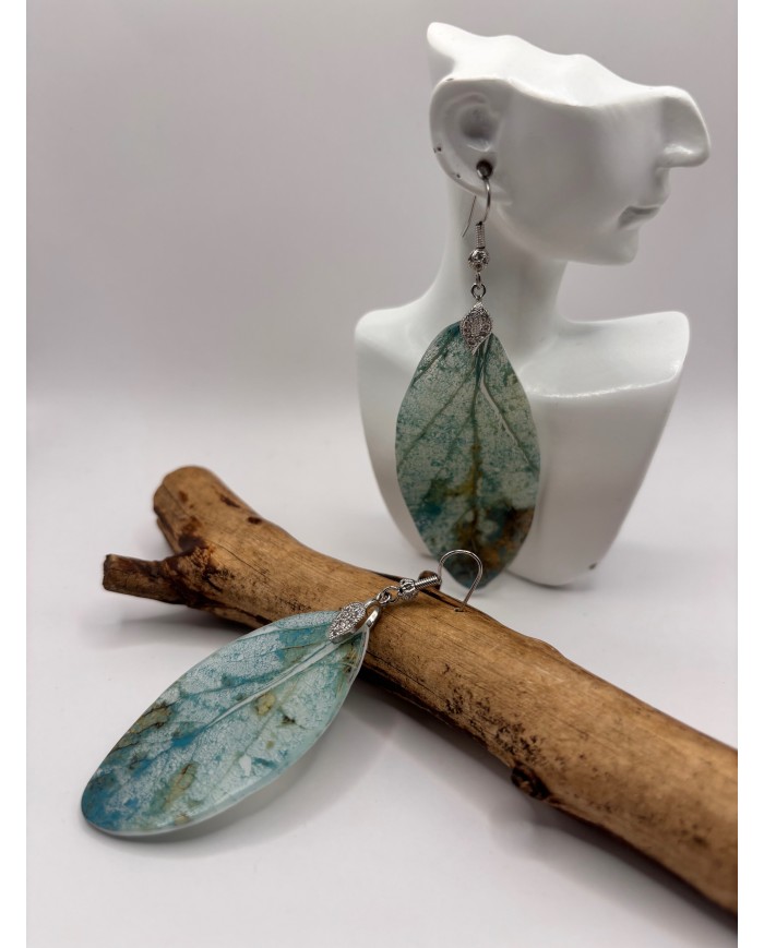 PENDIENTES ARTESANOS DE HOJA NATURAL