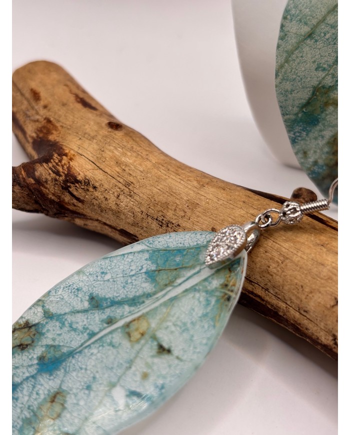 PENDIENTES ARTESANOS DE HOJA NATURAL