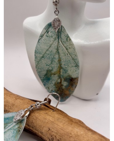 PENDIENTES ARTESANOS DE HOJA NATURAL