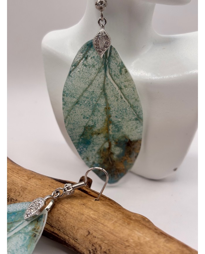 PENDIENTES ARTESANOS DE HOJA NATURAL