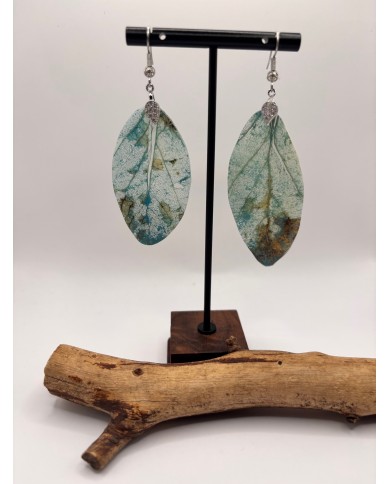 PENDIENTES ARTESANOS DE HOJA NATURAL