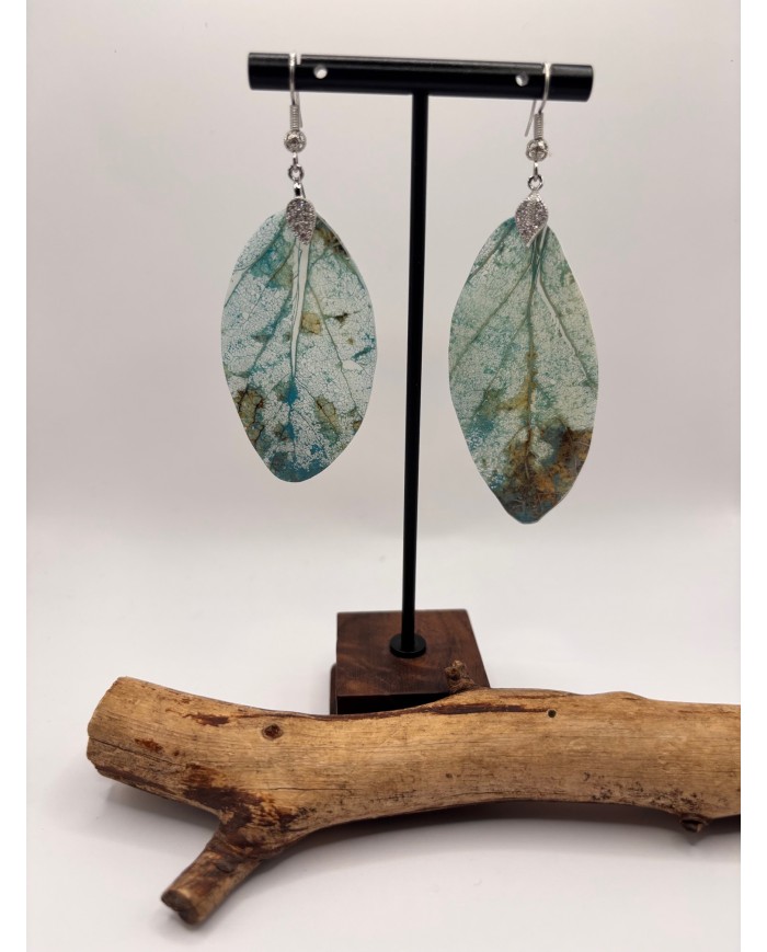 PENDIENTES ARTESANOS DE HOJA NATURAL