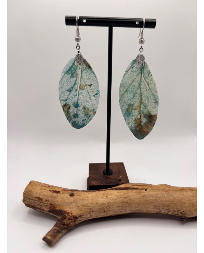 PENDIENTES ARTESANOS DE HOJA NATURAL