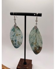 PENDIENTES ARTESANOS DE HOJA NATURAL ESQUELETIZADA