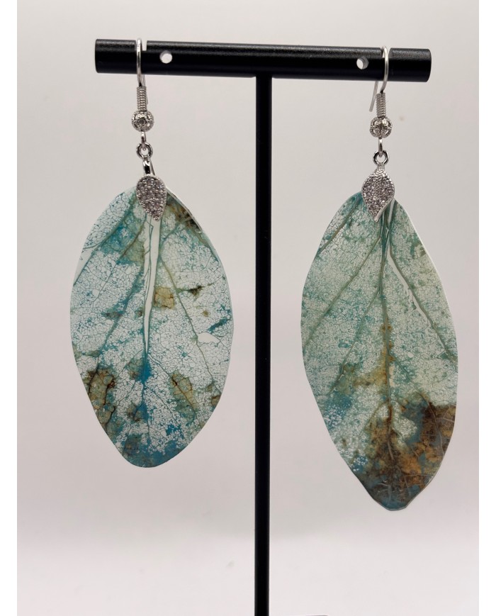 PENDIENTES ARTESANOS DE HOJA NATURAL