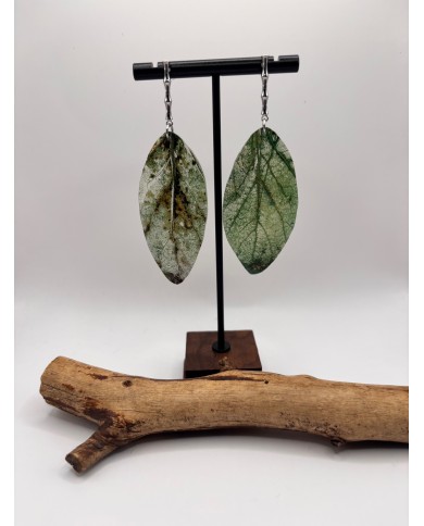 PENDIENTES DE HOJA NATURAL ESQUELETIZADA