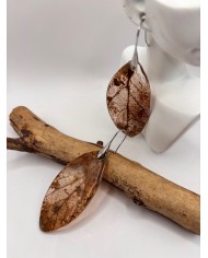 PENDIENTES ARTESANOS DE HOJA NATURAL ESQUELETIZADA