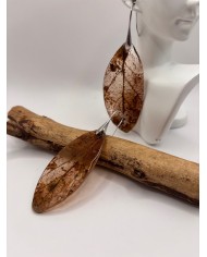 PENDIENTES ARTESANOS DE HOJA NATURAL ESQUELETIZADA