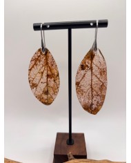 PENDIENTES ARTESANOS DE HOJA NATURAL ESQUELETIZADA