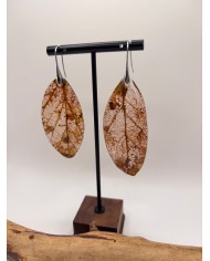 PENDIENTES ARTESANOS DE HOJA NATURAL ESQUELETIZADA