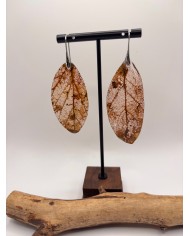 PENDIENTES ARTESANOS DE HOJA NATURAL ESQUELETIZADA