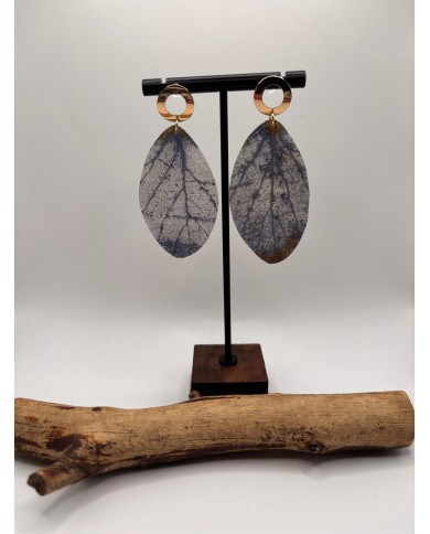 PENDIENTES ARTESANOS DE HOJA NATURAL ESQUELETIZADA