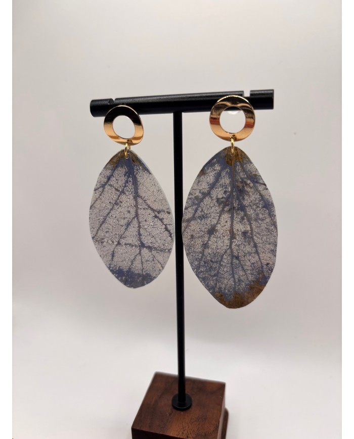 PENDIENTES ARTESANOS DE HOJA NATURAL ESQUELETIZADA