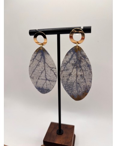 PENDIENTES ARTESANOS DE HOJA NATURAL ESQUELETIZADA