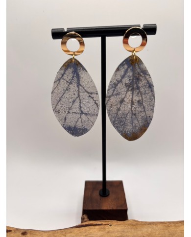 PENDIENTES ARTESANOS DE HOJA NATURAL ESQUELETIZADA