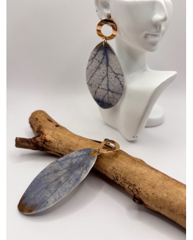 PENDIENTES ARTESANOS DE HOJA NATURAL ESQUELETIZADA