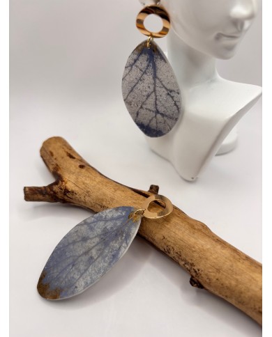 PENDIENTES ARTESANOS DE HOJA NATURAL ESQUELETIZADA