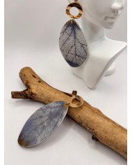 PENDIENTES ARTESANOS DE HOJA NATURAL ESQUELETIZADA